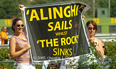 Alinghi Sails Whilst the Rock Sinks Sign (14872 bytes)